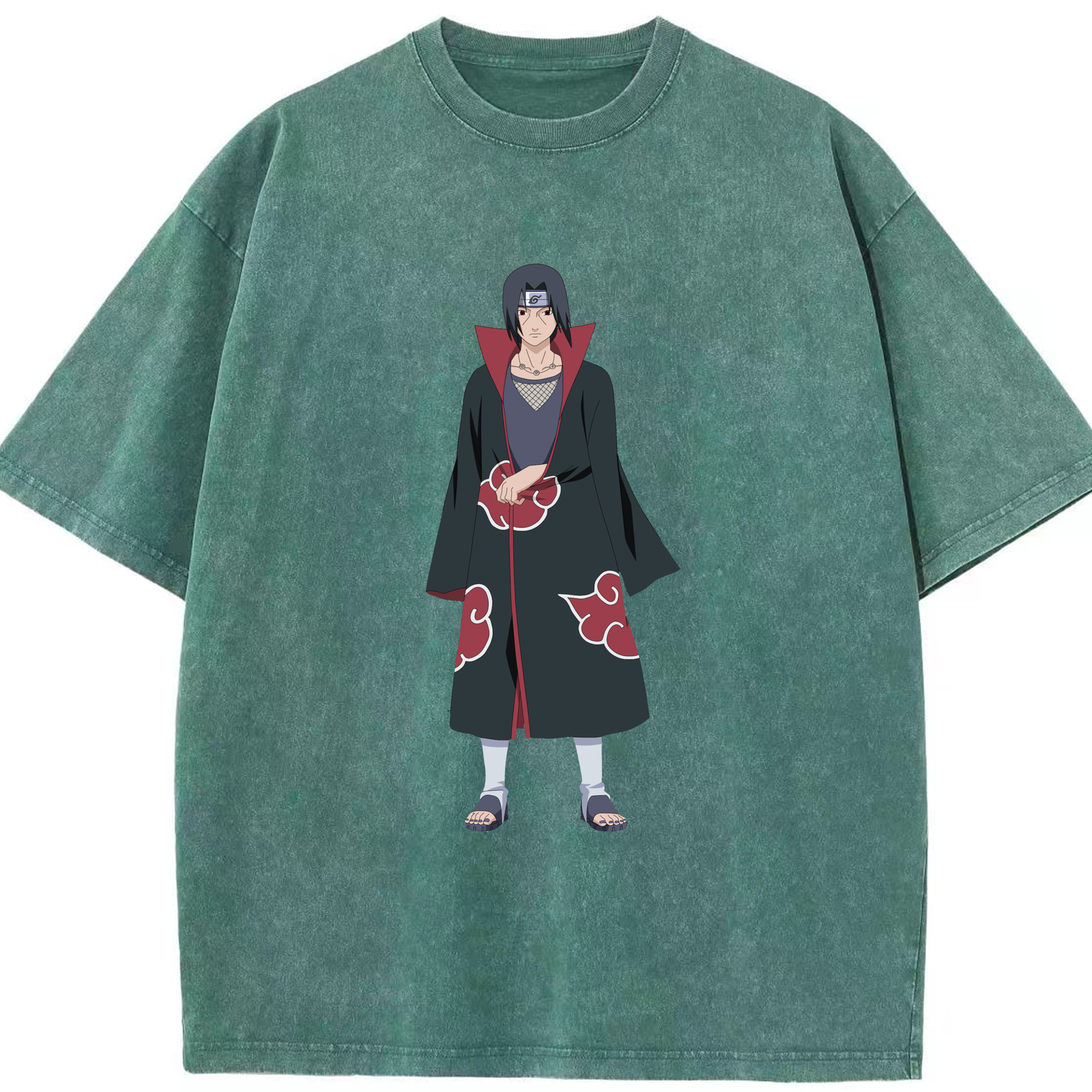 （画像用） NARUTO -ナルト- うちは イタチ Uchiha Itachi 綿100% ヴィンテージ風 半袖Tシャツ（フロントプリント）